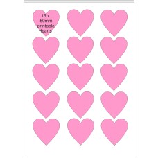 24 x A4 Printable Edible Icing Sheets with 15 Pre-cut 50mm Hearts per Sheet.