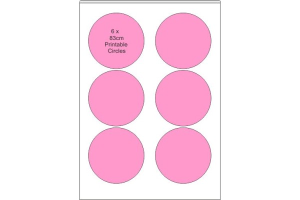 10 x A4 Printable Edible Icing Sheets with 6 Pre-cut 80mm Circles per Sheet