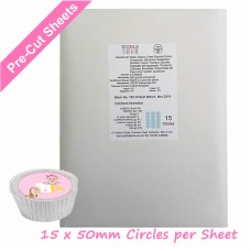 24 x A4 Printable Edible Icing Sheets with 15 Pre-cut 50mm Circles per Sheet