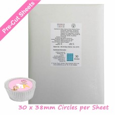 10 x A4 Printable Edible Icing Sheets with 30 Pre-cut 38mm Circles per Sheet