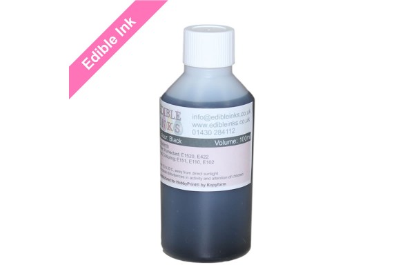 100ml Bottle of Black Edible Ink for Canon Printers.