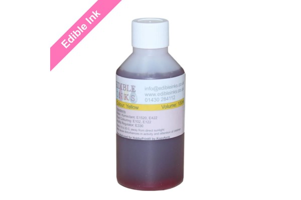 100ml Bottle of Yellow Edible Ink for Canon Printers.