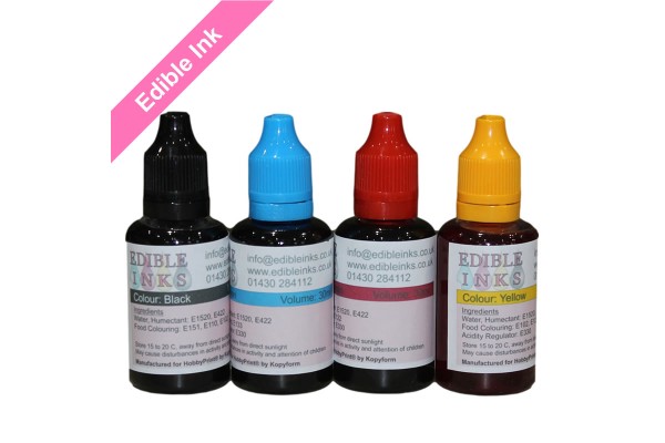 120ml Bottled Edible Ink for Canon Printers - 4 x 30ml Set of CMYK