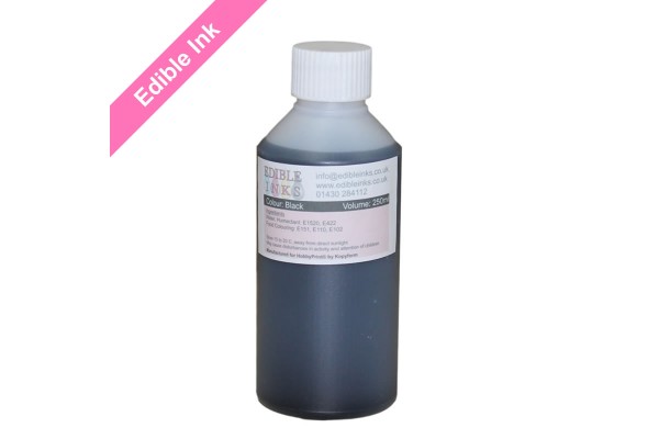 250ml Bottle of Black Edible Ink for Canon Printers.