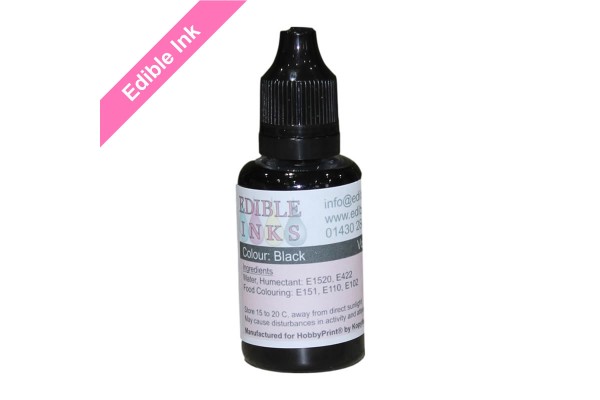 30ml Bottle of Black Edible Ink for Canon Printers.