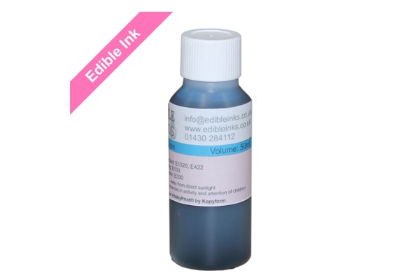 50ml Bottle of Cyan Edible Ink for Canon Printers.
