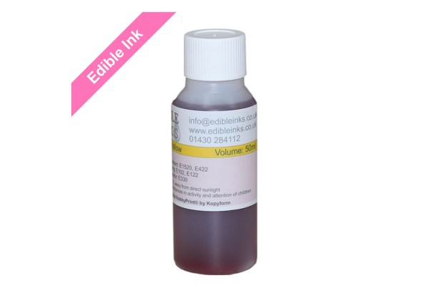 50ml Bottle of Yellow Edible Ink for Canon Printers.